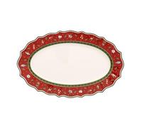 Villeroy & Boch Serving Dish, Porcelain, Multi-Colour, 38 x 23.5 x 0.1 cm, Red, Oval