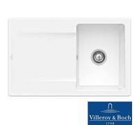 Villeroy & Boch Siluet 45 1.0 Bowl White Ceramic Kitchen Sink - NO WASTE