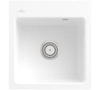 Villeroy & Boch Siluet 60 R Flat Ceramic Sink - 1.5 Bowl Titanceram, Inset, White