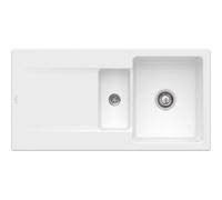 Villeroy & Boch Siluet 60R 1.5-Bowl Titanceram Ceramic Kitchen Sink, White, Undrilled
