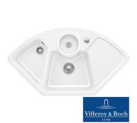 Villeroy & Boch Solo 2.5 Bowl White Ceramic Corner Kitchen Sink - NO WASTE