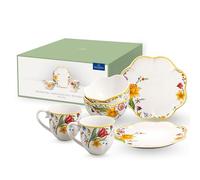 Villeroy & Boch - Spring Awakening Breakfast Set for 2, 6 Pieces, Premium Porcelain, Multi-Coloured,22 centimeters