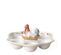 Villeroy & Boch - Spring Awakening Egg Plate Rooster & Hen 20 cm, Microwave Safe, Easter Decorations Home, Easter Gifts for Adults, Premium Porcelain