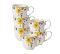 Villeroy & Boch Spring Awakening Set of 6 Coffee Mugs, 230 ml, Porcelain, White/Multicoloured