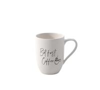 Villeroy & Boch - Statement Mug But First Coffee 11.5 x 8 x 10.5 cm, White Porcelain Cup, 280 ml