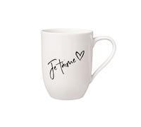 Villeroy & Boch - Statement Mug Je T'Aime 11.5 x 8 x 10.5 cm, White Porcelain Cup, 280 ml