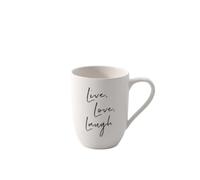 Villeroy & Boch - Statement, Mug, “Live Love Laugh”, 280 ml, Premium Porcelain, White