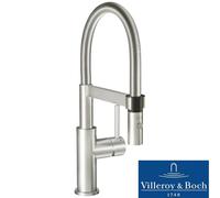 Villeroy & Boch Steel Expert Compact Brushed Stainless Steel Pullout Sink Tap