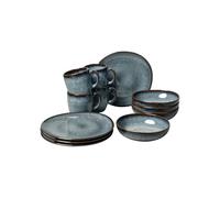 Villeroy & Boch Tableware Lave Gris 12-piece Dinnerware Set, Stoneware, Grey