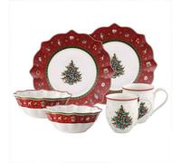 Villeroy & Boch 6-Pieces Toy's Delight Breakfast Set for 2, Red, Porcelain