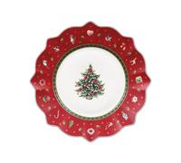 Villeroy & Boch - Toy's Delight Breakfast/Dessert Plate Red and White, Microwave Safe, Plate Nostalgic Toys Delight, Christmas Decoration, Premium Porcelain