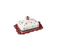 Butter Dish Toys Delight by Villeroy & Boch - Festive Red & Green Porcelain