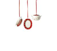 Villeroy & Boch Toys Delight Decoration Ornaments Serving Pieces, Set of 3, Premium porcelain, White, 3 x 6cm, 14-8659-6666