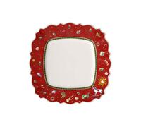 Villeroy & Boch Toy's Delight Square Dinner Plate, Red/Multicoloured, 28 x 28 cm, Porcelain, One Size