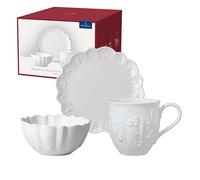 Villeroy & Boch - Toy's Delight Royal Classic Breakfast Set 6pcs., tableware set for 2 people, breakfast plates, cereal bowls, cups, Christmas plate, premium porcelain, dishwasher-safe, microwave-safe