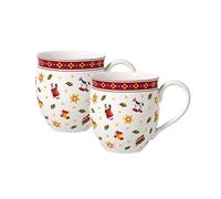 Villeroy & Boch - Toy's Delight Mug Toys 2-Piece Red and White, Dishwasher Safe, Microwave Safe, Christmas Mugs Set of 2, Coffee Mugs, Tea Cup, Chistmas Decorations Indoor Table, Premium Porcelain
