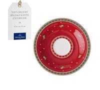 Red Coffee Saucer - Villeroy & Boch 16.7cm Porcelain Toys Delight Festive