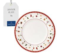 Festive Dinner Plate - Villeroy & Boch 26.8cm Red & White Porcelain