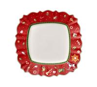 Villeroy & Boch Toy's Delight Square Dinner Plate, Red/Multicoloured, 28 x 28 cm, Porcelain, One Size