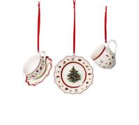 Villeroy & Boch Toy's Delight Decoration Ornaments Crockery Set, White/Red, 3 Pieces, 6.3 cm