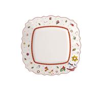 Villeroy & Boch Plate, Porcelain, Multi-Colour, 28,5 x 28,5 x 8 cm, White/Red, Dinner