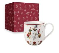 Villeroy & Boch - Toy's Fantasy Relief Mug with Snowman Pattern, Christmas Mug, Christmas Cup, Coffee Cup, Winter Cup, hot Drink Mug, Porcelain, White/Red