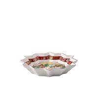 Villeroy & Boch Toy's Fantasy Small Porcelain Christmas Bowl, Deep Ceramic Serving Plate, White/Red