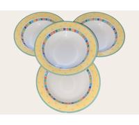 Villeroy & Boch Twist Alea Limone 4x Rim Soup Dessert Bowls 8” 20cm With Labels