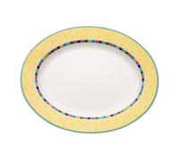 Villeroy & Boch Twist Alea Limone Oval Platter, 41 cm, Premium Porcelain, White/Yellow