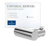 Villeroy & Boch Universal Showers Hand Shower Holder Wall Mounted Shower Head Holder Heavy Duty Brass Compatible with Many Hand Showers Round Chrome