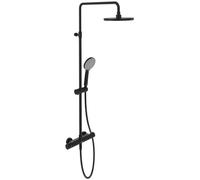 Villeroy & Boch Universal Showers Shower System - Rain Shower with Thermostat and Hand Shower - 3 Jet Types - Flexible Handheld Shower Holder - Easy Care Easy to Install Shower System - Matt Black