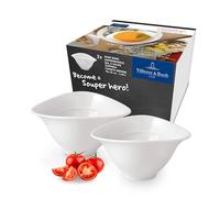 Villeroy & Boch Vapiano Soup Bowl Set, 2 Pieces, Premium Porcelain, White