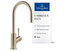 Villeroy & Boch VB-9254 00 03, Kitchen Sink tap Umbrella Flex, Golden