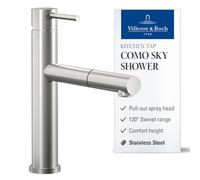 Villeroy & Boch VB-9279 00 LC, Kitchen Sink tap Como Shower Sky, Brushed Steel