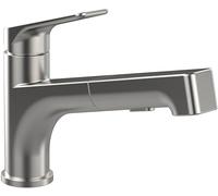 Villeroy & Boch Junis Shower - Single lever kitchen mixer M-Size with Swivel Spout and pull-out spray brushed stainless steel