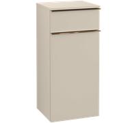 Villeroy & Boch Venticello - Side cabinet with 1 door & 1 pull-out compartment & hinges left 404x866x372mm soft grey/soft grey