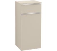 Villeroy & Boch Venticello - Side cabinet with 1 door & 1 pull-out compartment & hinges left 404x866x372mm soft grey/soft grey