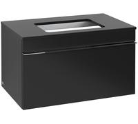 Villeroy & Boch Venticello - Vanity Unit with Console with 1 drawer & 1 basin cut-out center 757x436x502mm black matt/black matt