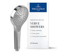 Villeroy & Boch Verve Showers Hand Shower - Chrome | 3 jet types at the touch of a button, EasyClean, water-saving, anti-backflow, universal connection, TVS10900100061