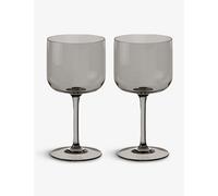 like. by Villeroy & Boch - Like Glass Smoke Wine Glasses Set 2 pcs Grey, Glasses for White Wine and red Wine, Glasses Wine, Water Glasses with stem, Wine goblets, Dishwasher-Safe, Crystal Glass