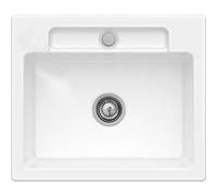Villeroy-Boch Villeroy & Boch Siluet 60 S Flat 1.0 Bowl Titanceram Inset/flush Kitchen Sink, 600 X 510 X 220 mm, White (No Waste Included)