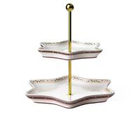 Villeroy & Boch - Winter Bakery Delight Tiered Cake Stand Red and Beige, Christmas, Decoration, Dining Room Decor, Premium Porcelain, Metal, Silicone