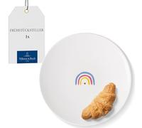 Villeroy & Boch - with Love Breakfast Plate Be Happy 21 x 21 x 2.5 cm, Premium Porcelain, Gift, Small Plate, Cake Plate, Salad Plate, Dessert Plate, Dishwasher- and Microwave-Safe
