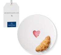 Villeroy & Boch - with Love Breakfast Plate Sending Love 21 x 21 x 2.5 cm, Premium Porcelain, Gift, Small Plate, Cake Plate, Salad Plate, Dessert Plate, Dishwasher- and Microwave-Safe