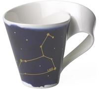 Villeroy & Boch - NewWave Stars Mug with Handle, Beautifully Shaped Cup with Leo Design, Premium Porcelain, Dishwasher Safe, White/Blue, 300 ml, 10-1616-5817
