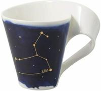Villeroy & Boch - NewWave Stars Mug with Handle, Beautifully Shaped Cup with Leo Design, Premium Porcelain, Dishwasher Safe, White/Blue, 300 ml, 10-1616-5817