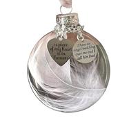 ViLLex Memorial Christmas Bauble, A Piece of My Heart Is In Heaven, for Mom, Dad, Son, Daughter,Sister, Brother, Grandma, Grandpa Christmas Tree Memorial Hanging Pendant Gift (Dad)