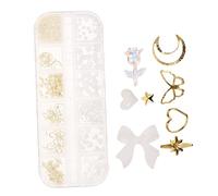 VILLFUL 1 Box Nail Charms Assorted Box with Butterfly Accents for Acrylic Nails for Unique Stylish Designs Mix for Eye-catching Manicure