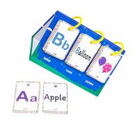 VILLFUL 1 Set Cognitive Flashcards English Alphabet Vocabulary Cards Early Childhood Education Tool for Home School Travel Sturdy Portable Easy to Resource