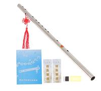VILLFUL 1 Set Durable Stainless Steel Key Flute for Beginners Steel Chinese Style Flute Instrument Kit for Mastering Playing Techniques